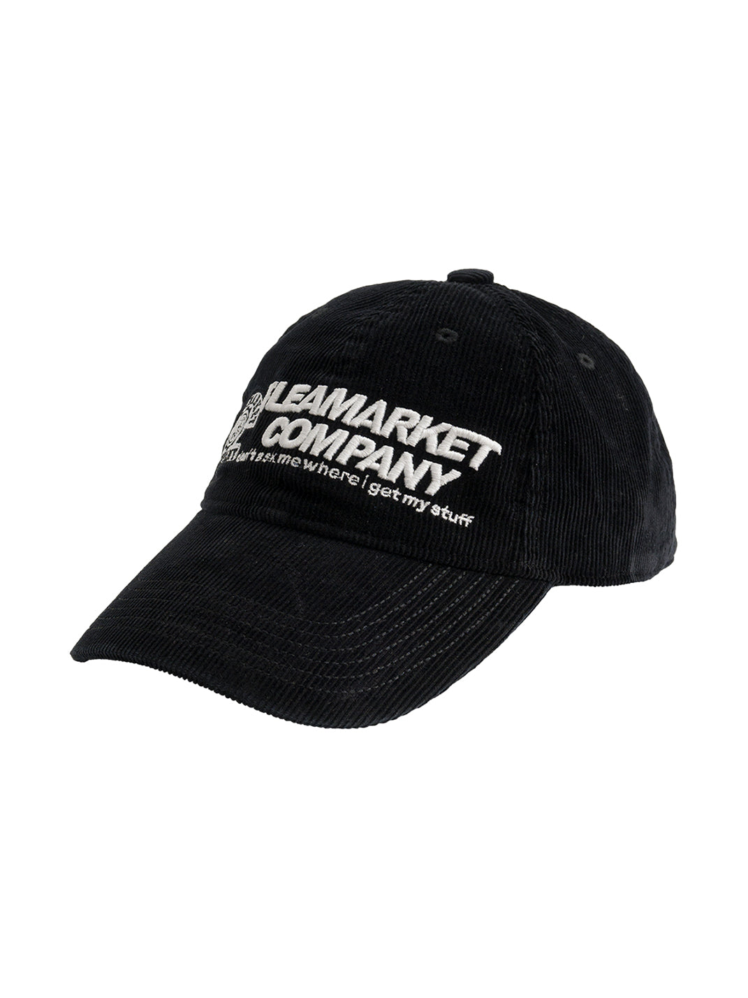 FLEAMARKET | "Don't Ask Me" Corduroy Curve Brim Hat-Black - PSYLOS 1, FLEAMARKET | "Don't Ask Me" Corduroy Curve Brim Hat-Black, Hats, FLEAMARKET, PSYLOS 1